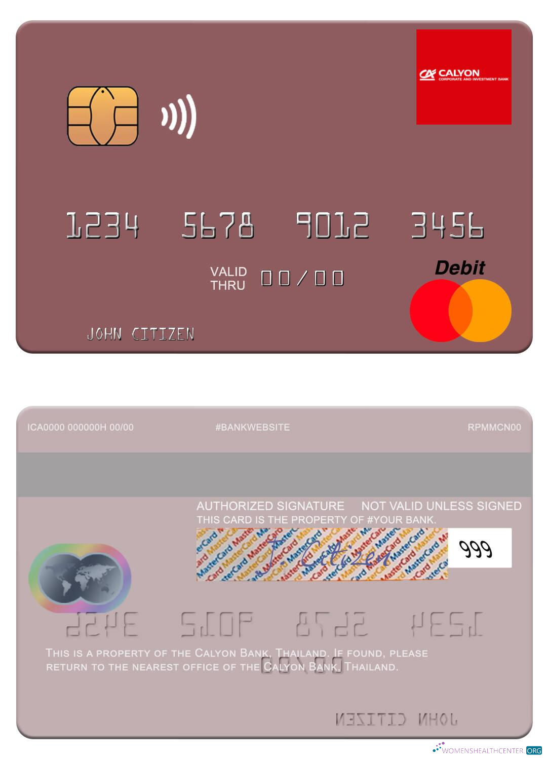 Download Thailand Calyon Bank mastercard Photoshop template